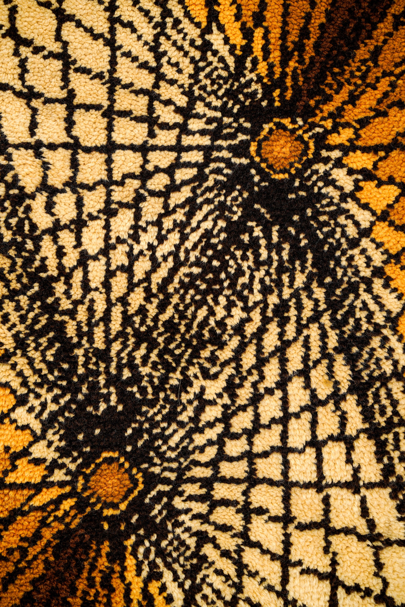 vintage scandinavian Rya rug 6' x 3'