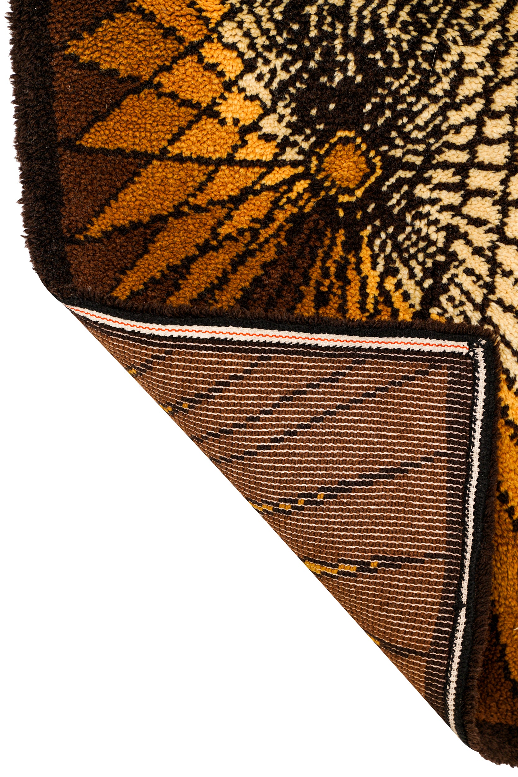 vintage scandinavian Rya rug 6' x 3'