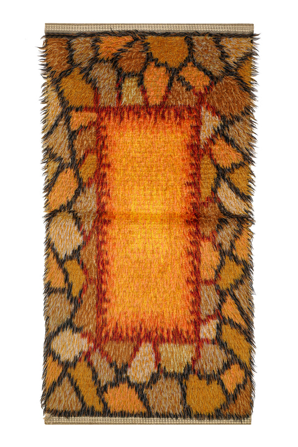 Vintage Scandinavian Rya rug 3'6" x 1'10"