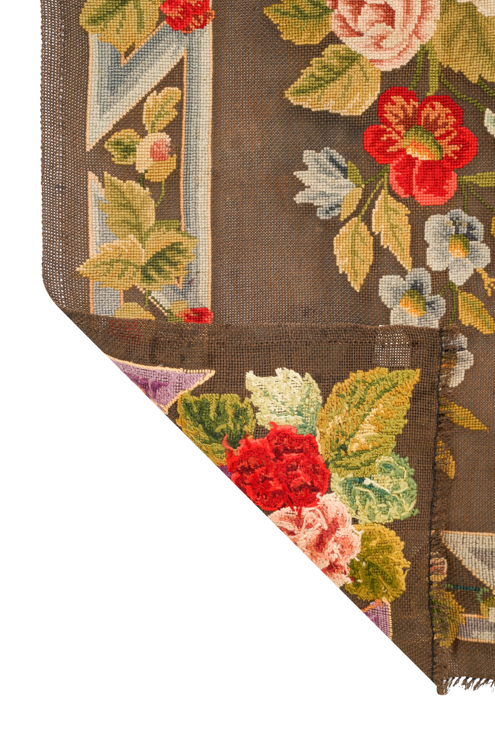 Antique English Needle Point Tapestry 5'7" x 3'
