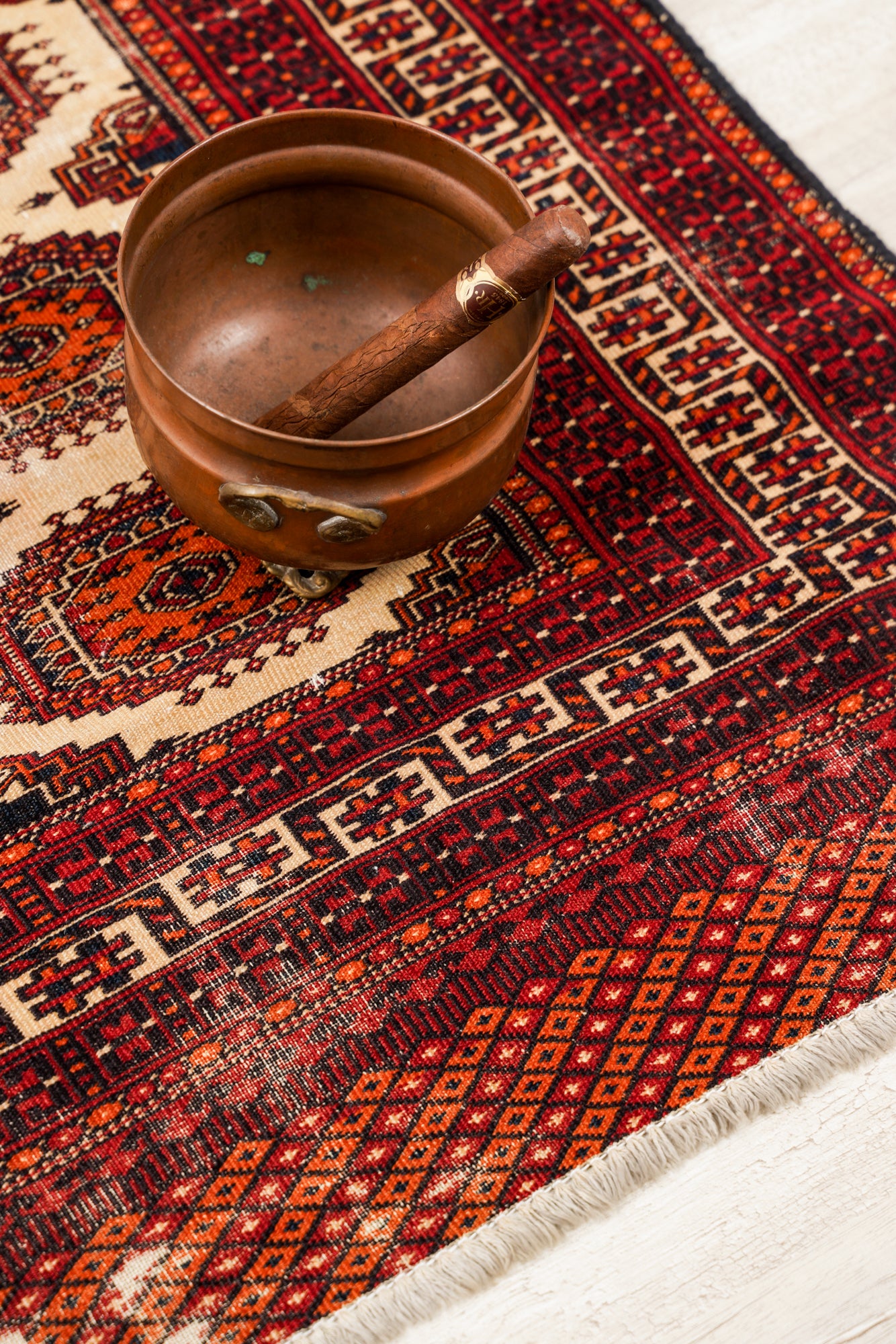 Vintage Turkoman Rug 4'5" x 2'5"