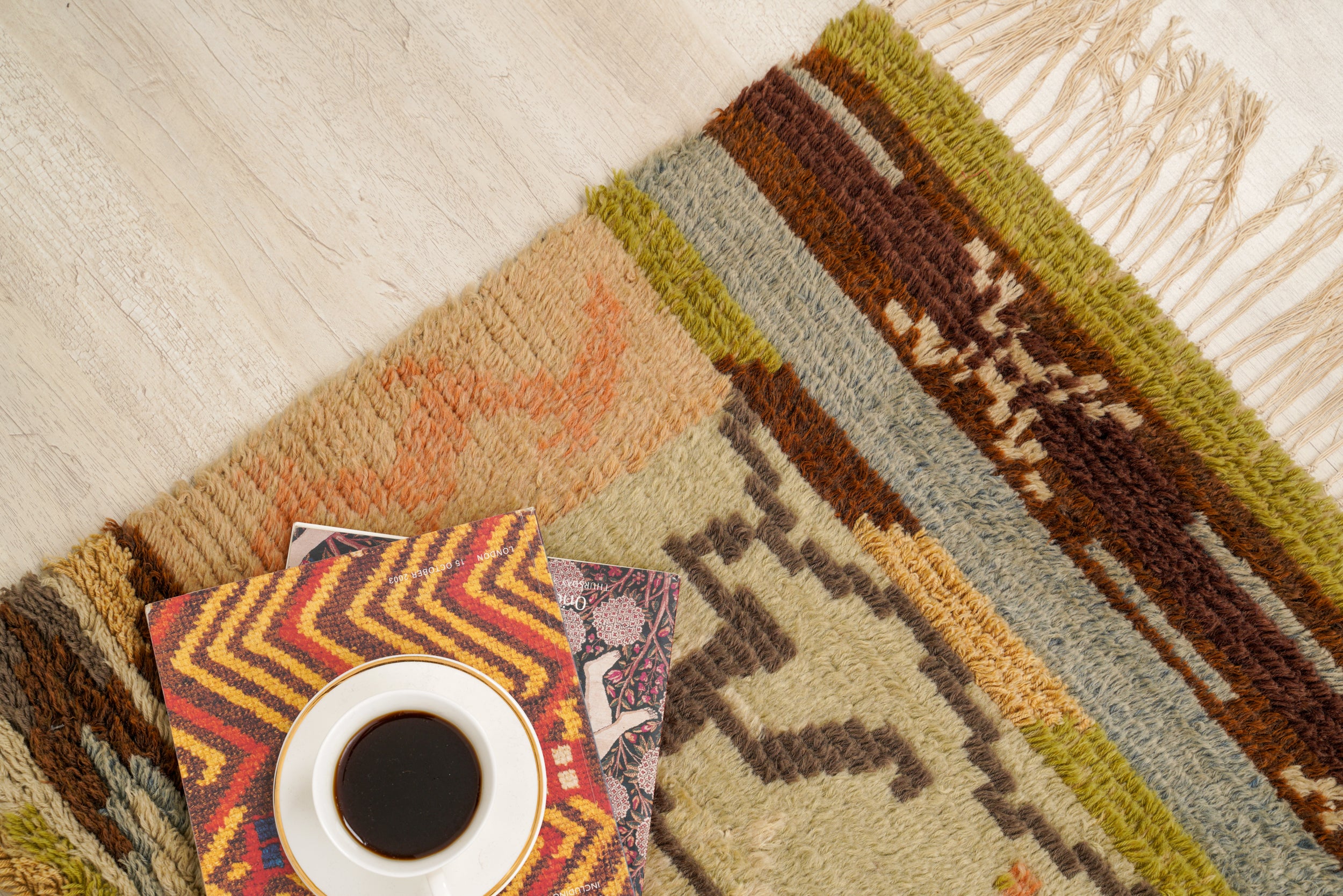 Vintage Scandinavian Rya Rug 3'6" x 2'2"