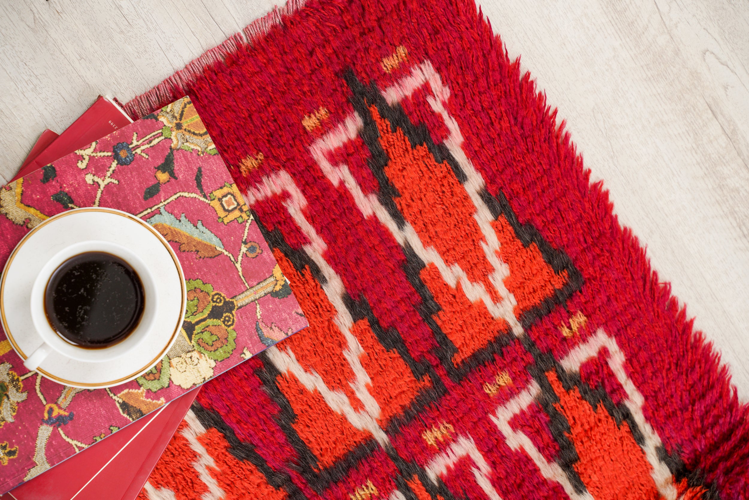 Vintage Scandinavian Rya Rug 3' x 2'