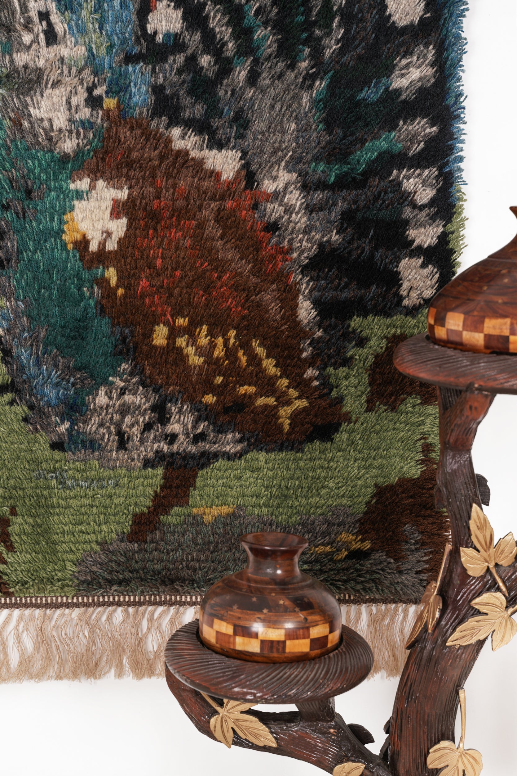 Vintage Scandinavian Rya Rug 4'3" x 2'6"