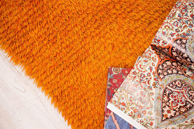 vintage scandinavian Rya rug 5'5" x 3'7"