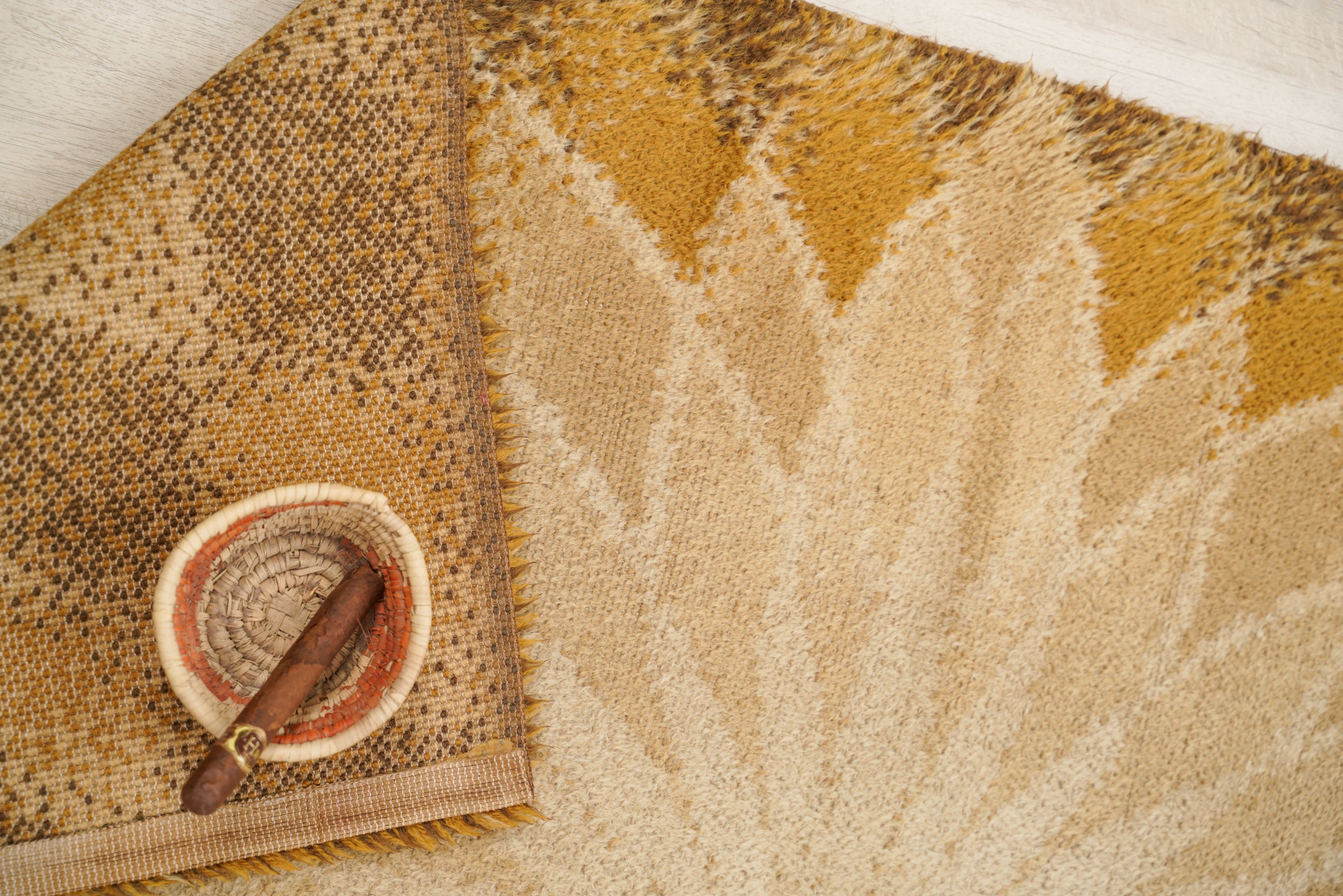 Vintage Scandinavian Rya Rug 5'10" x 4'