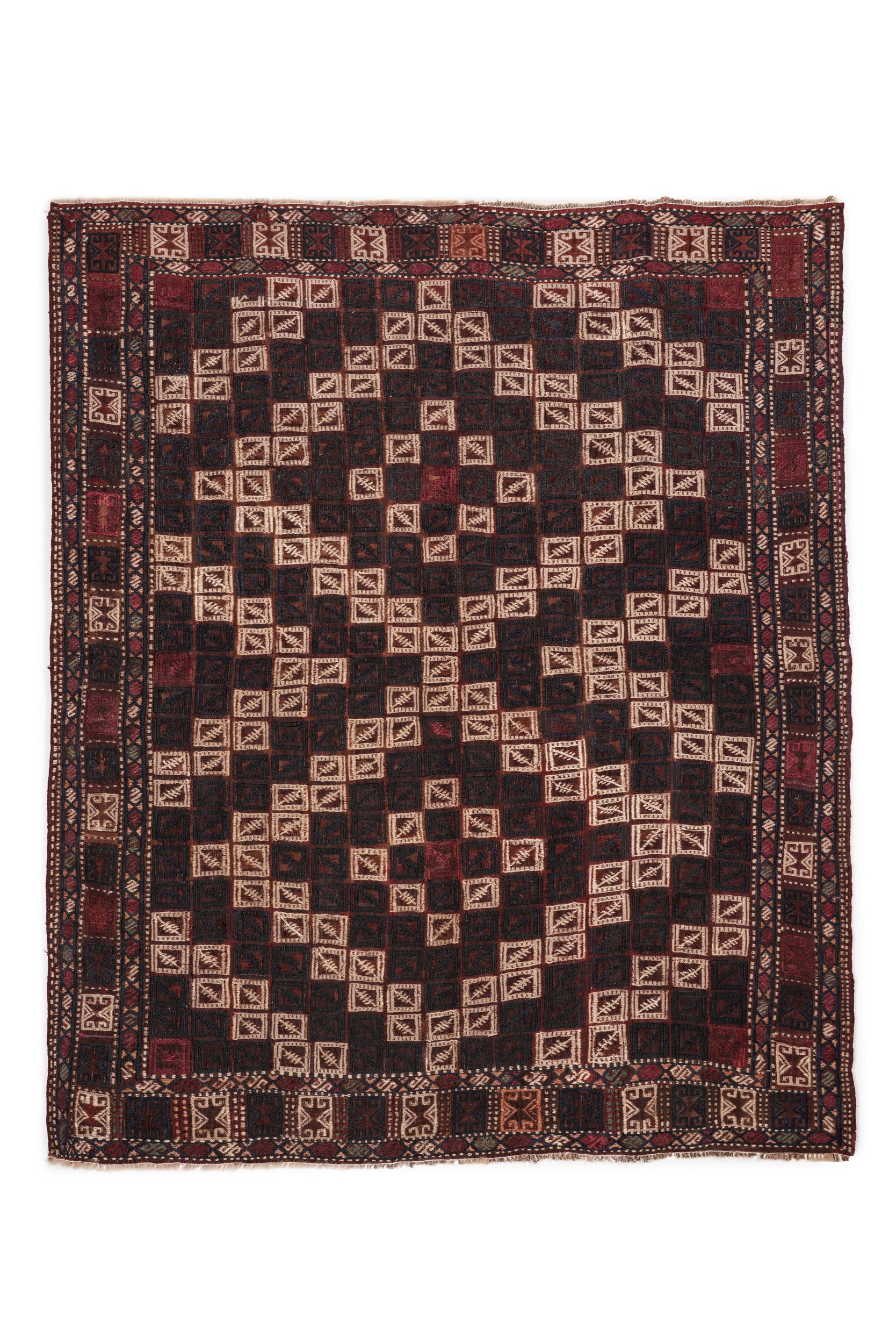 Antique Tribal Caucasian Soumak Kilim 6' x 5'