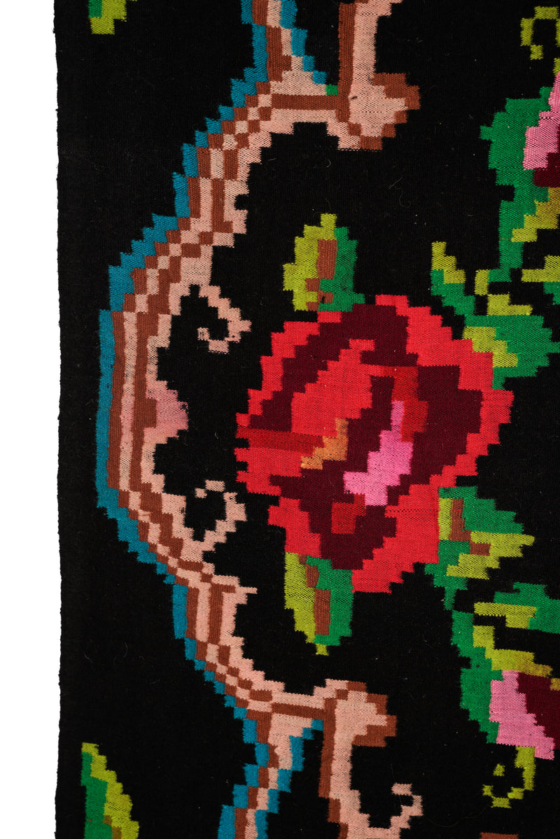 Vintage Romanian Rose Textile 6'3" x 4'6"