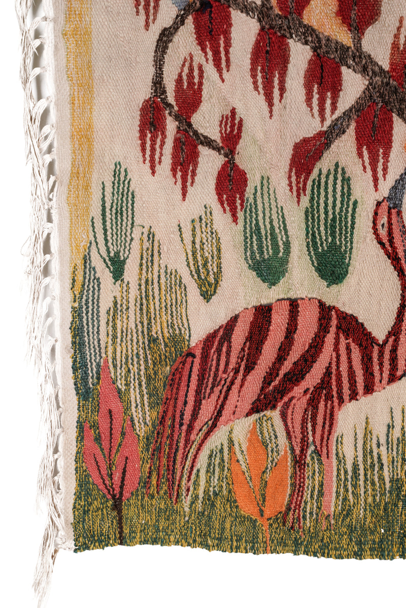 Vintage Swedish Scandinavian Tapestry Kilim 4'10" x 3'5"