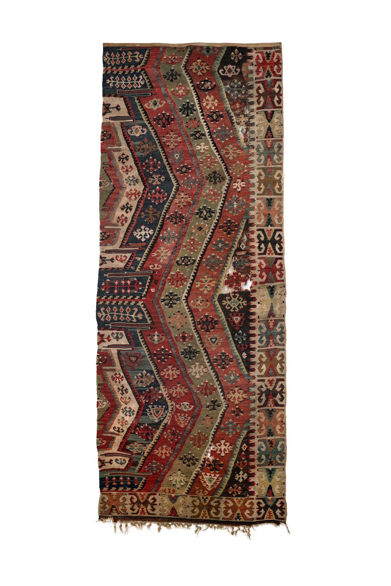 Antique East Anatolian kilim fragment 7'3" x 2'1"