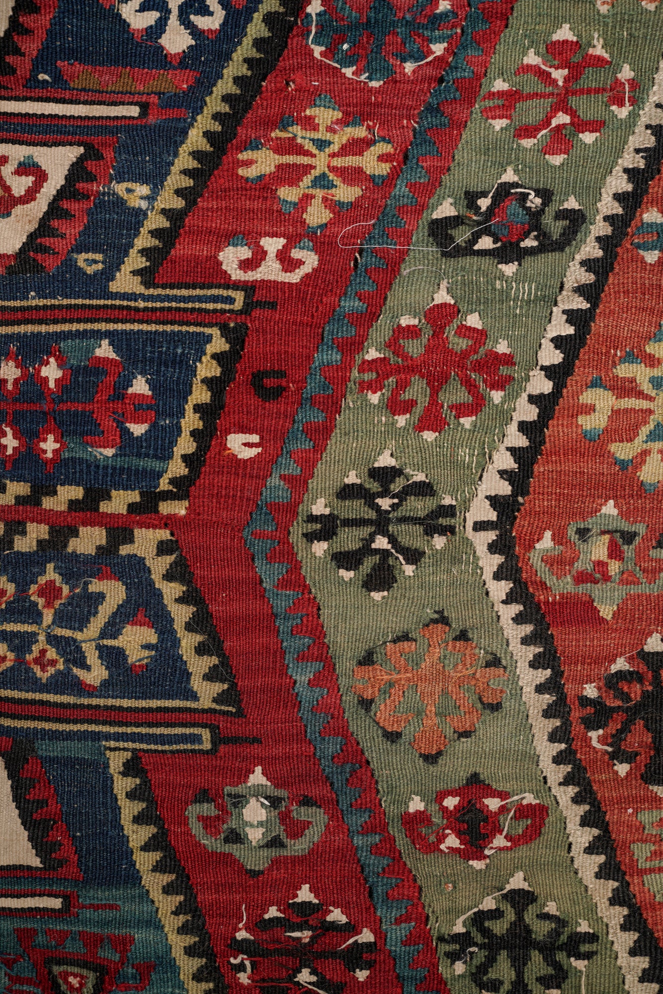 Antique East Anatolian kilim fragment 7'3" x 2'1"