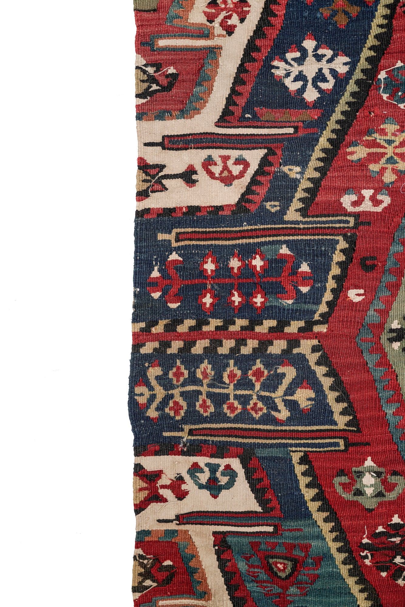 Antique East Anatolian kilim fragment 7'3" x 2'1"