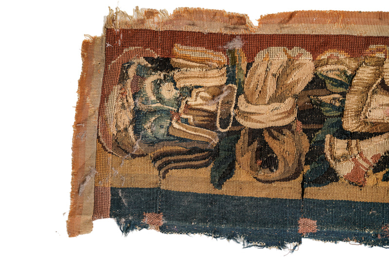 Antique Brussels Tapestry Fragment 7'4" x 1'1"