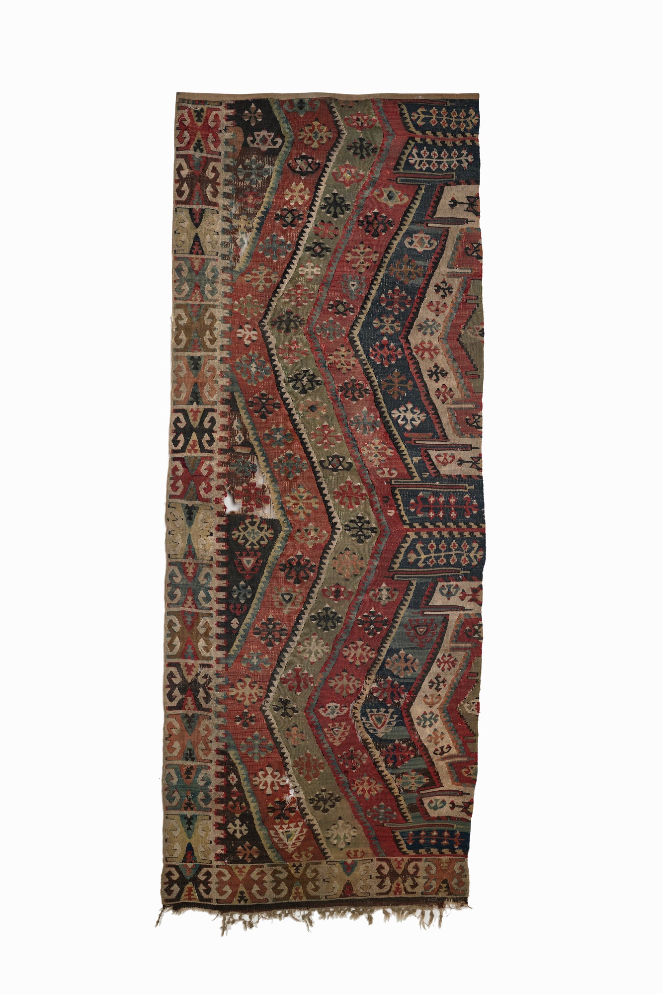 Antique East Anatolian kilim fragment 7'3" x 2'1"