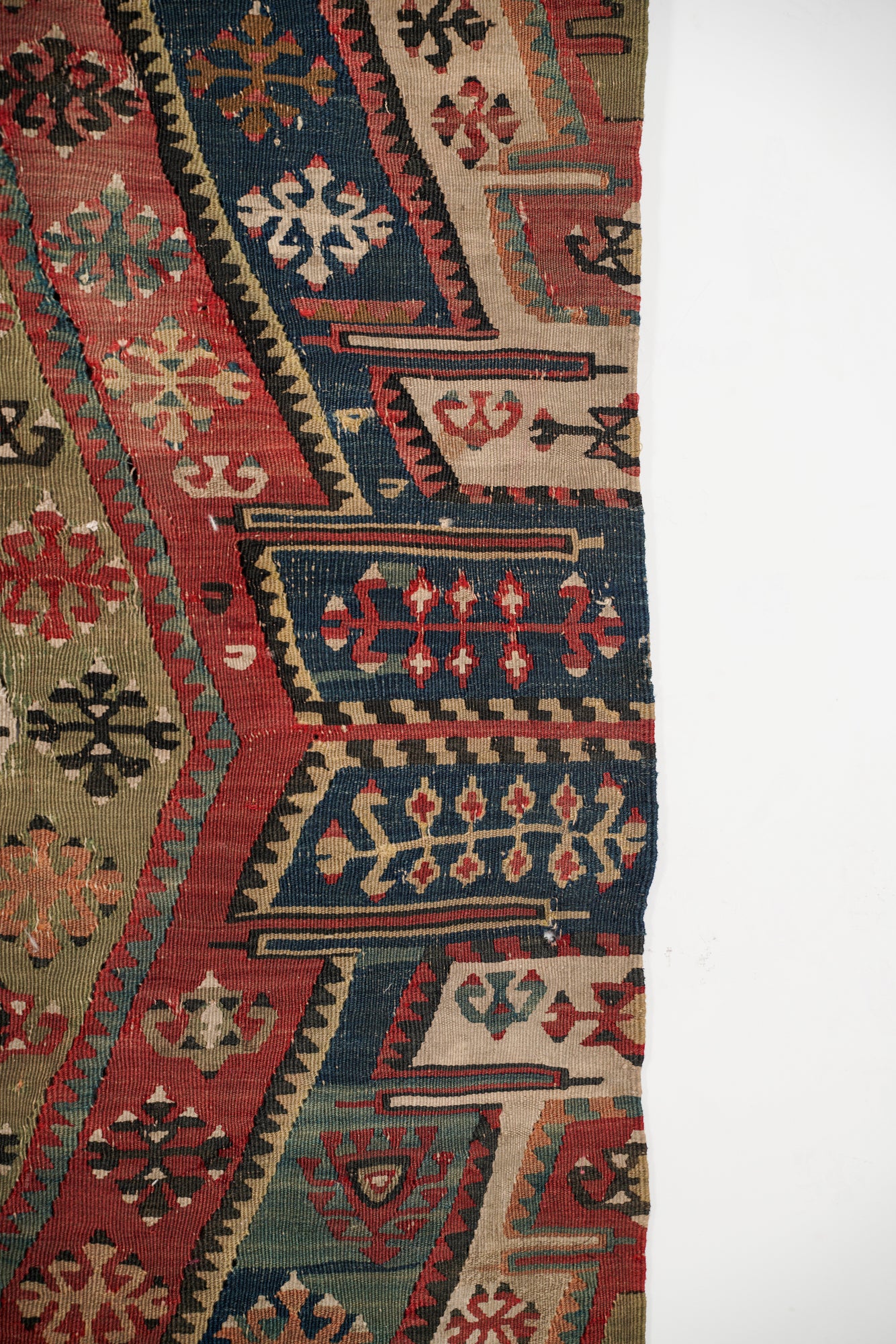 Antique East Anatolian kilim fragment 7'3" x 2'1"