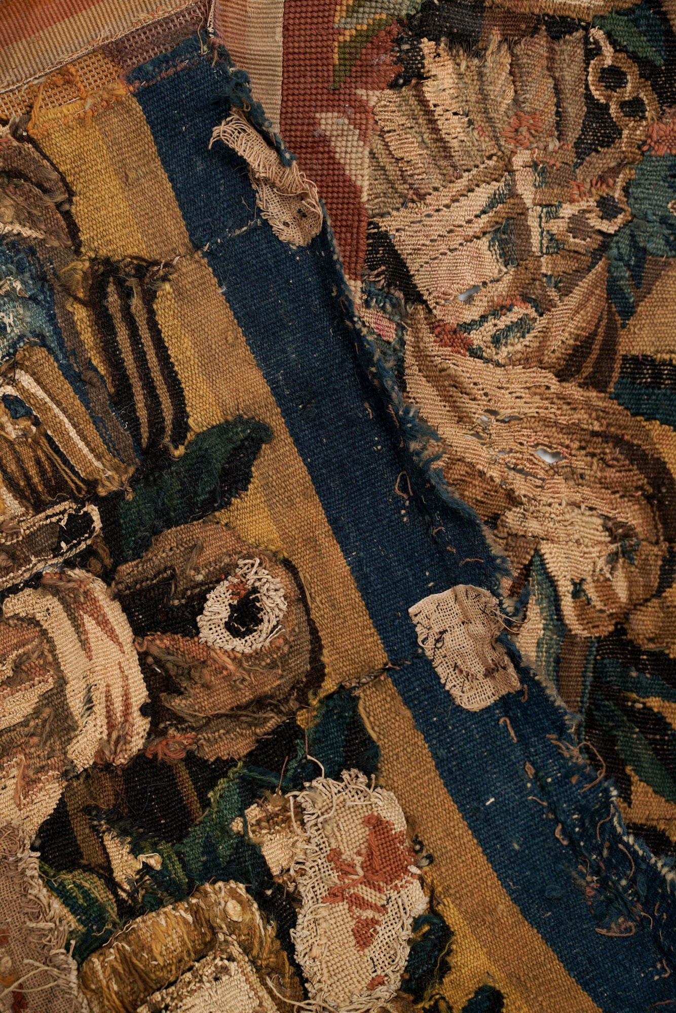 Antique Brussels Tapestry Fragment 7'4" x 1'1"
