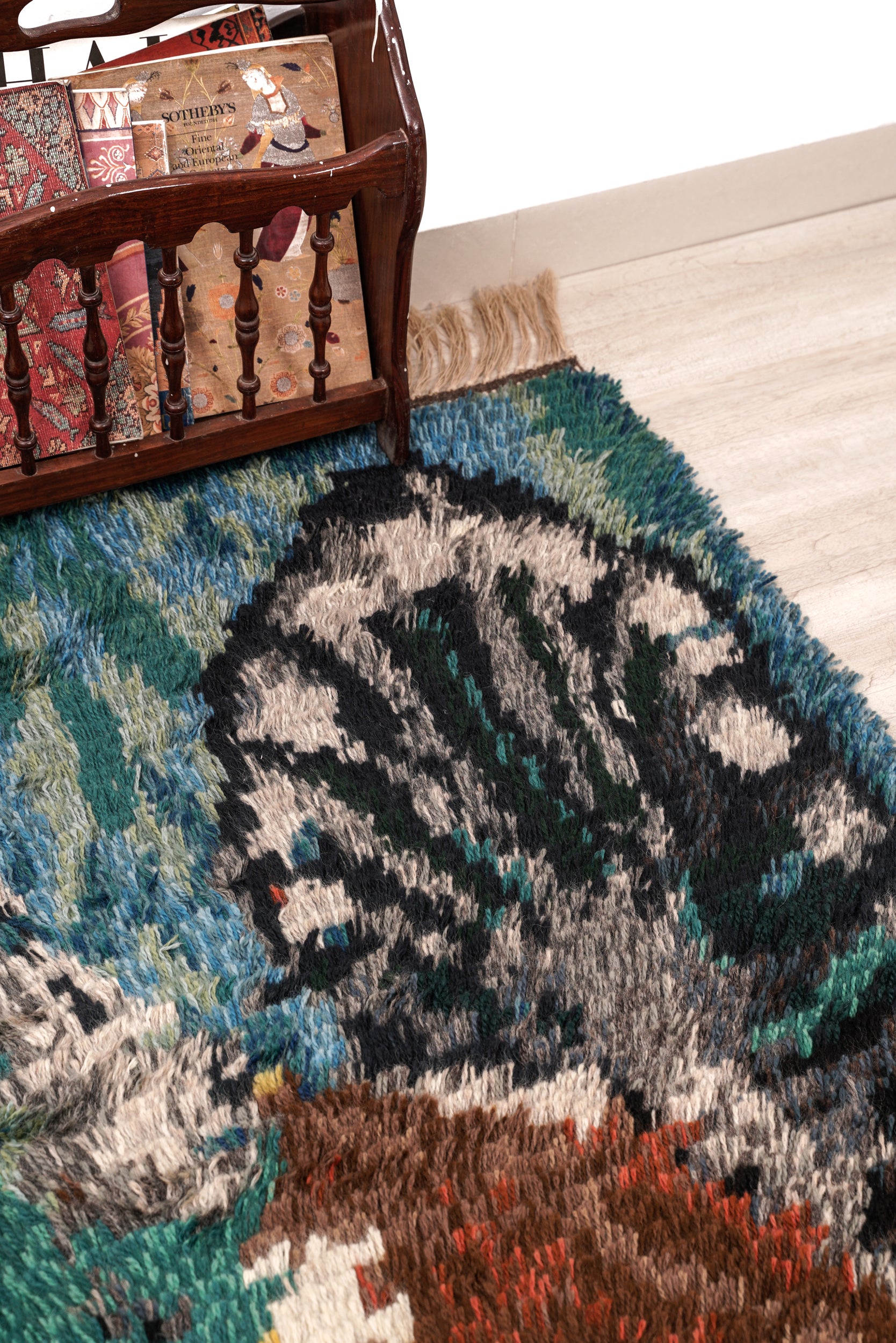 Vintage Scandinavian Rya Rug 4'3" x 2'6"