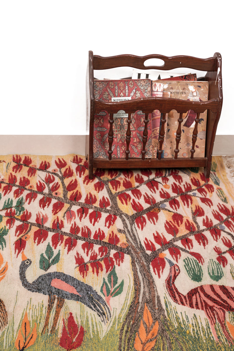 Vintage Swedish Scandinavian Tapestry Kilim 4'10" x 3'5"