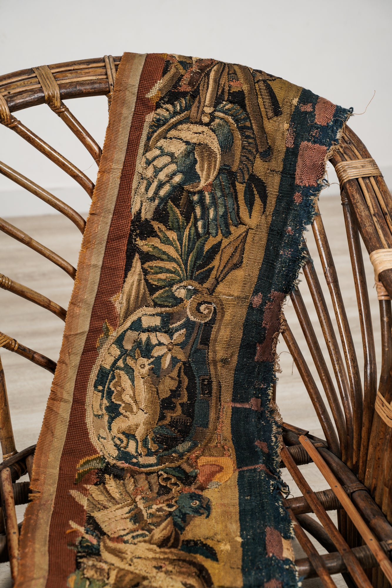 Antique Brussels Tapestry Fragment 7'4" x 1'1"