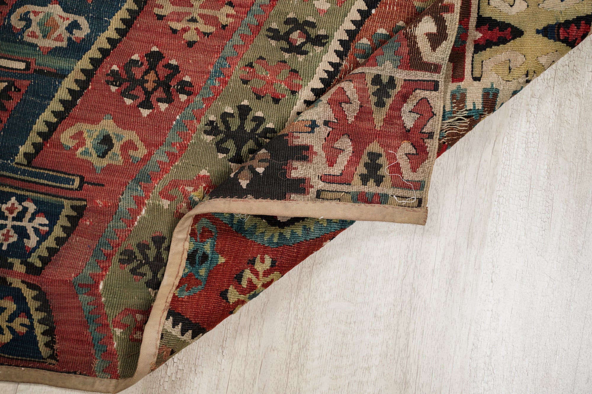 Antique East Anatolian kilim fragment 7'3" x 2'1"