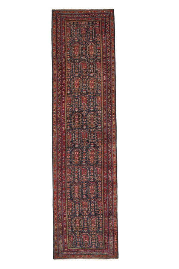 Antique Caucasian Shirvan Hallway Rug 13'6" x 3'4"