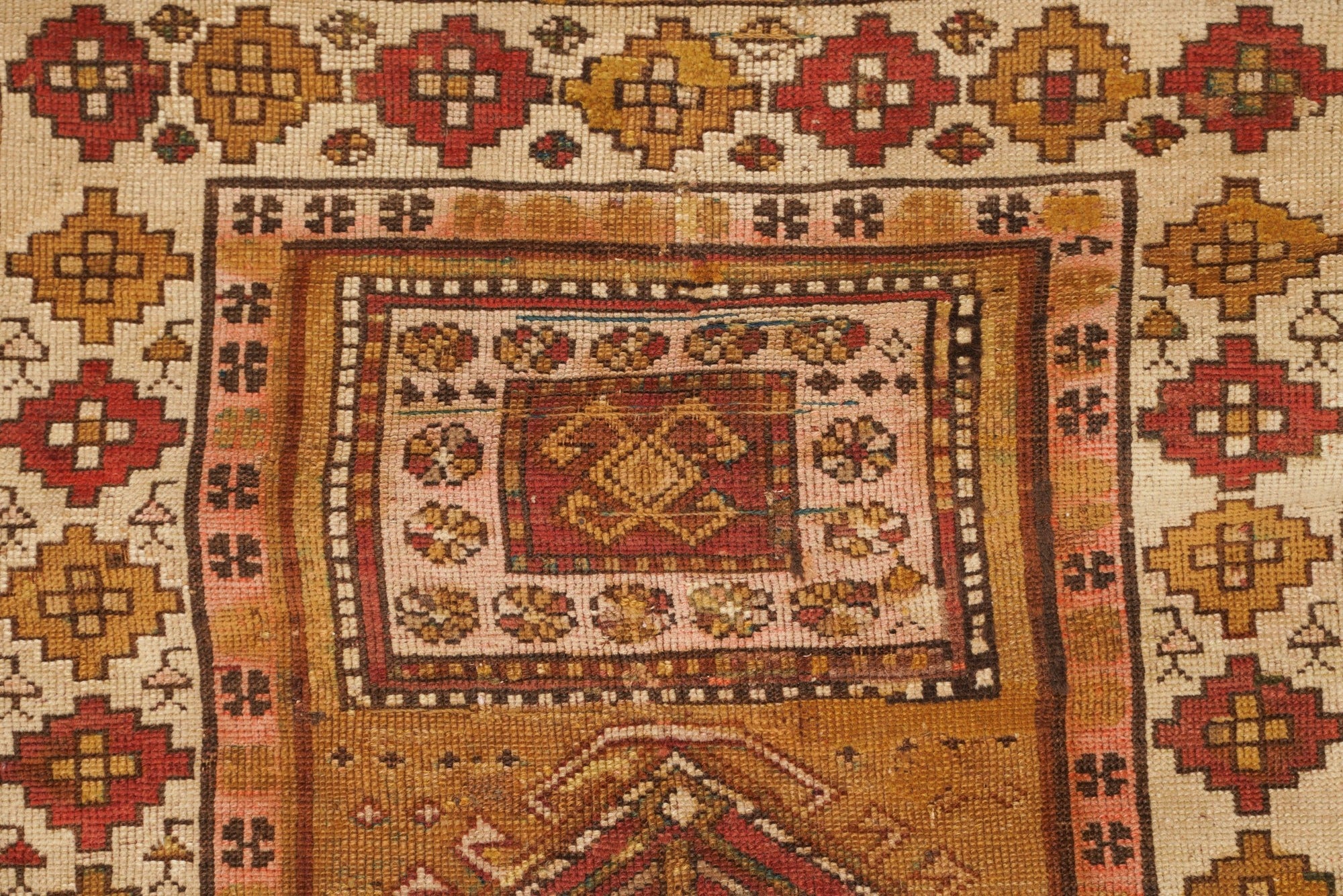 Antique Caucasian Kazak Hallway Rug 10'4" x 3'8"