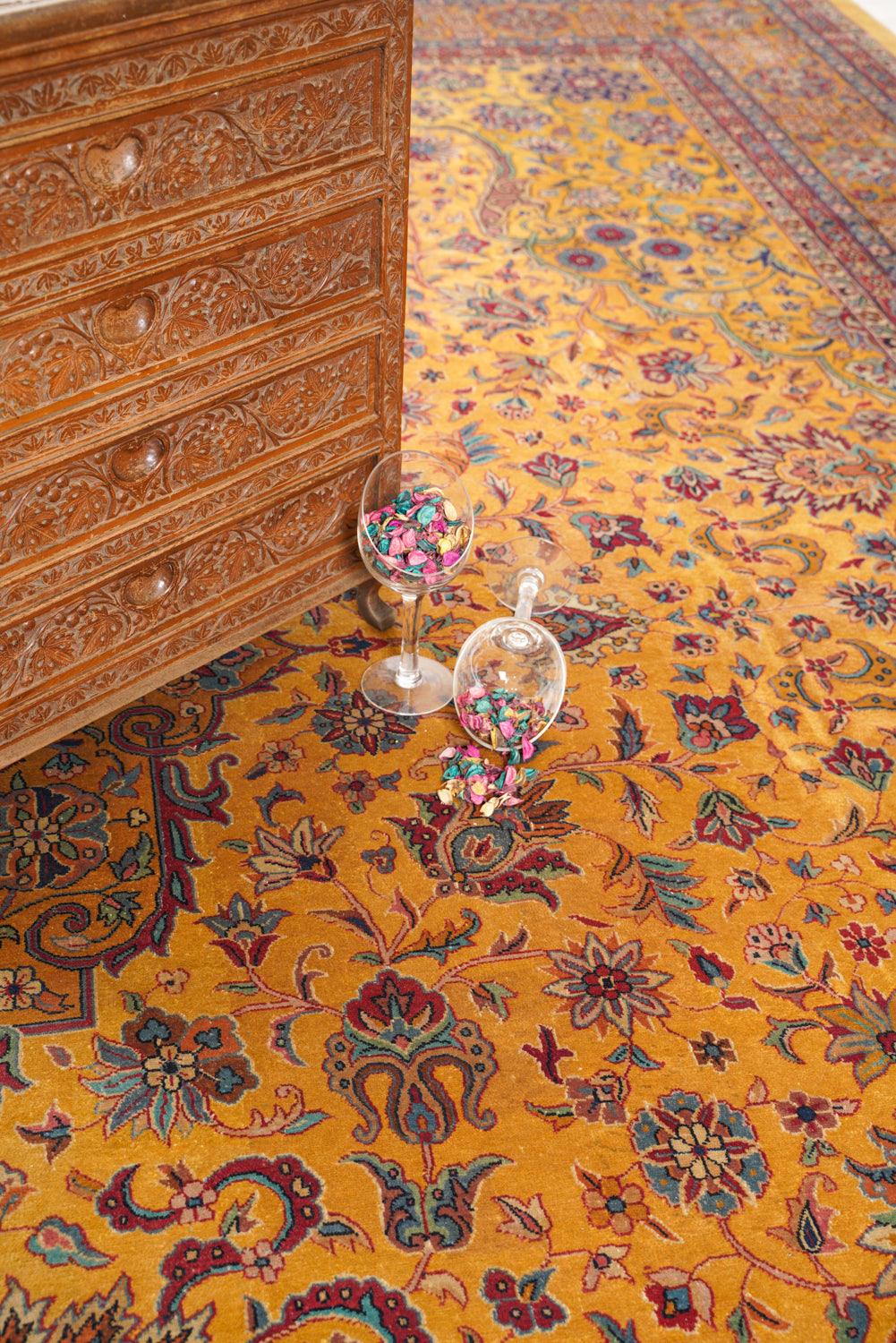 Antique Indian Agra Rug 18'4" x 15'8"