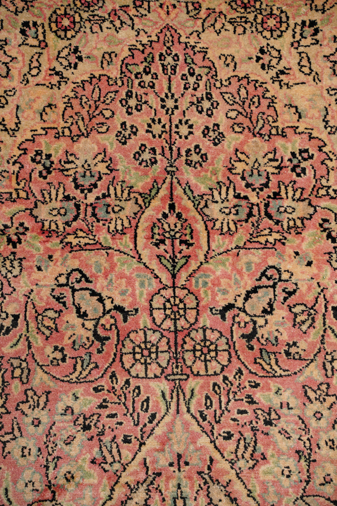 vintage Natural silk Kashmiri rug 4'9" x 3'