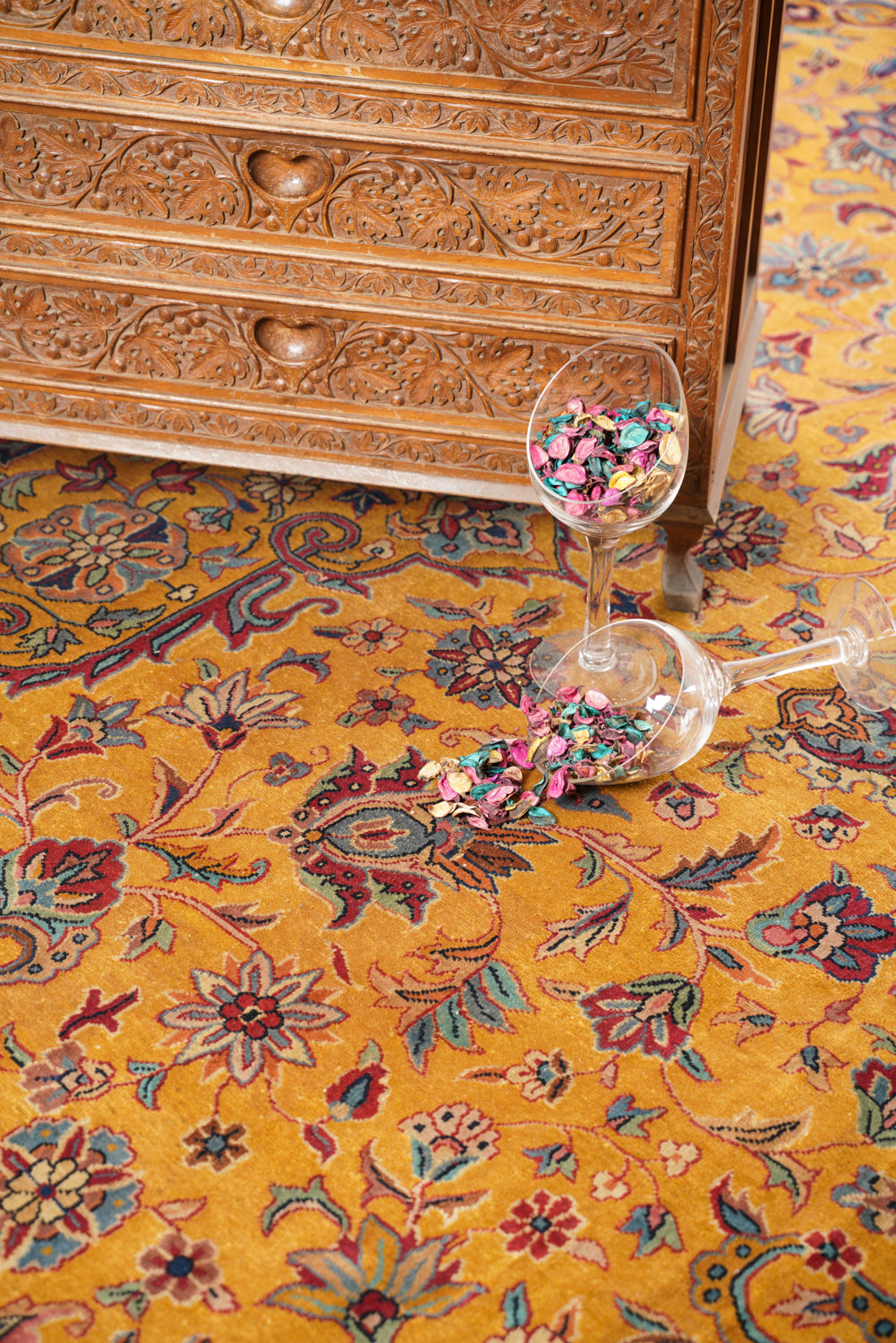 Antique Indian Agra Rug 18'4" x 15'8"