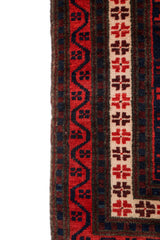 Vintage Turkish Yagcibedir Tribal Rug 3'7" x 1'10"