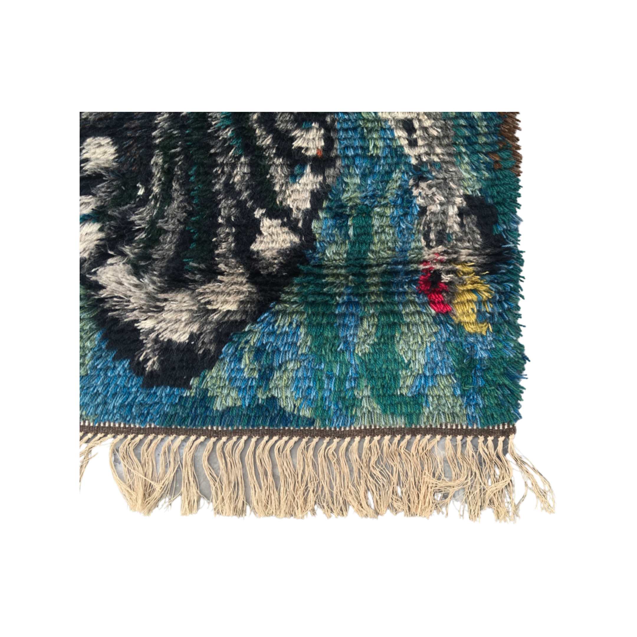 Vintage Scandinavian Rya Rug 4'3" x 2'6"